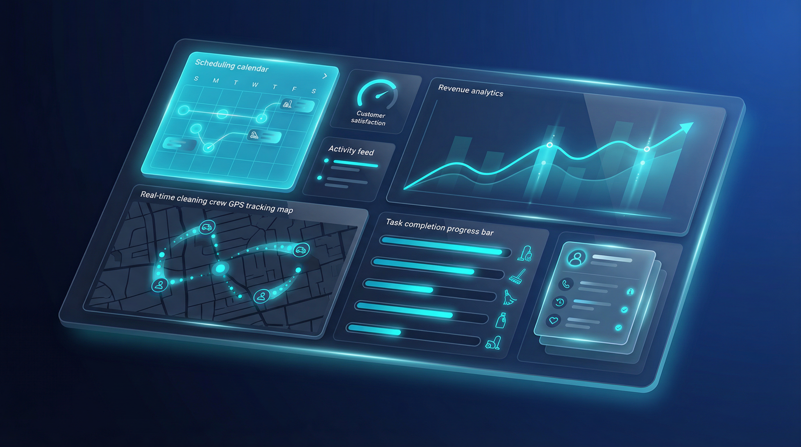 Cleaning business software dashboard